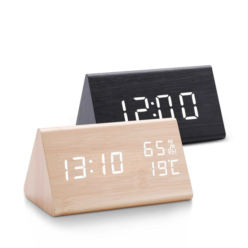 LED Antique Digital Wooden Desk Clock