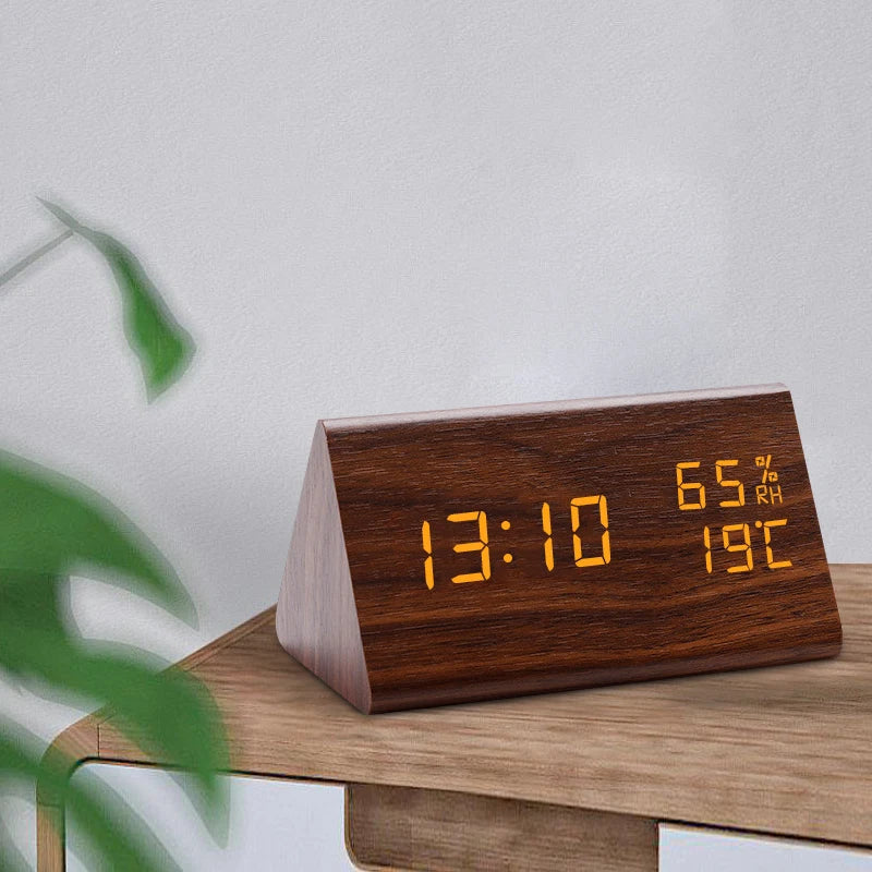 LED Antique Digital Wooden Desk Clock