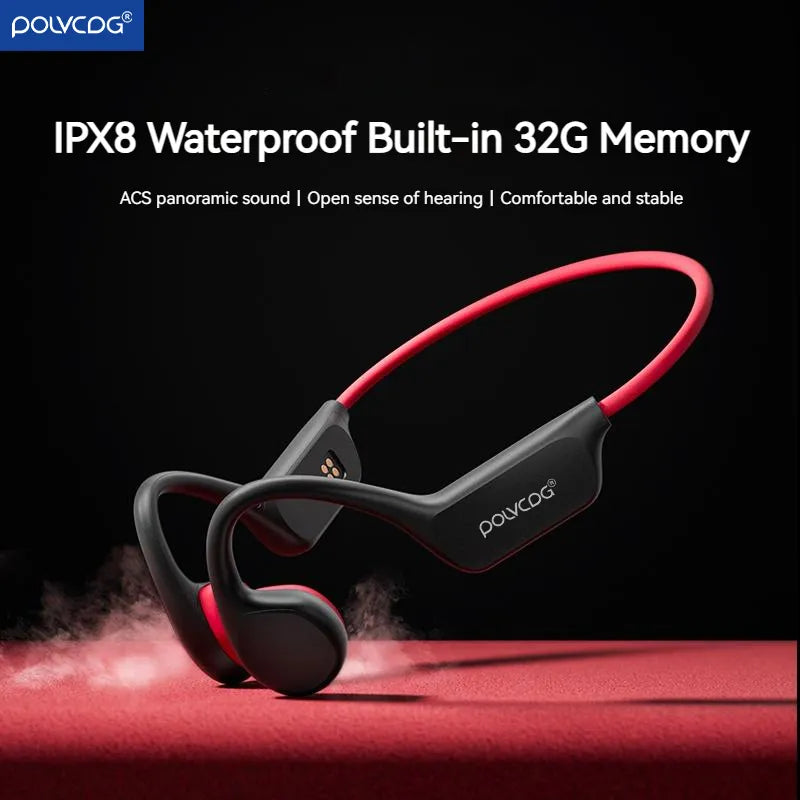 POLVCDG Bone Conduction Waterproof Bluetooth Headphones