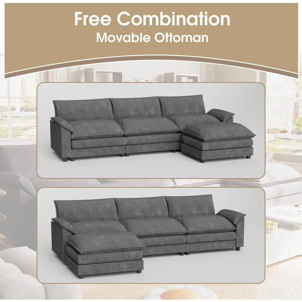 The Isabella Modular Sectional Sofa with Reversible Ottoman