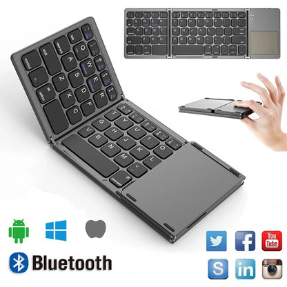 Mini Folding Bluetooth Wireless Keyboard