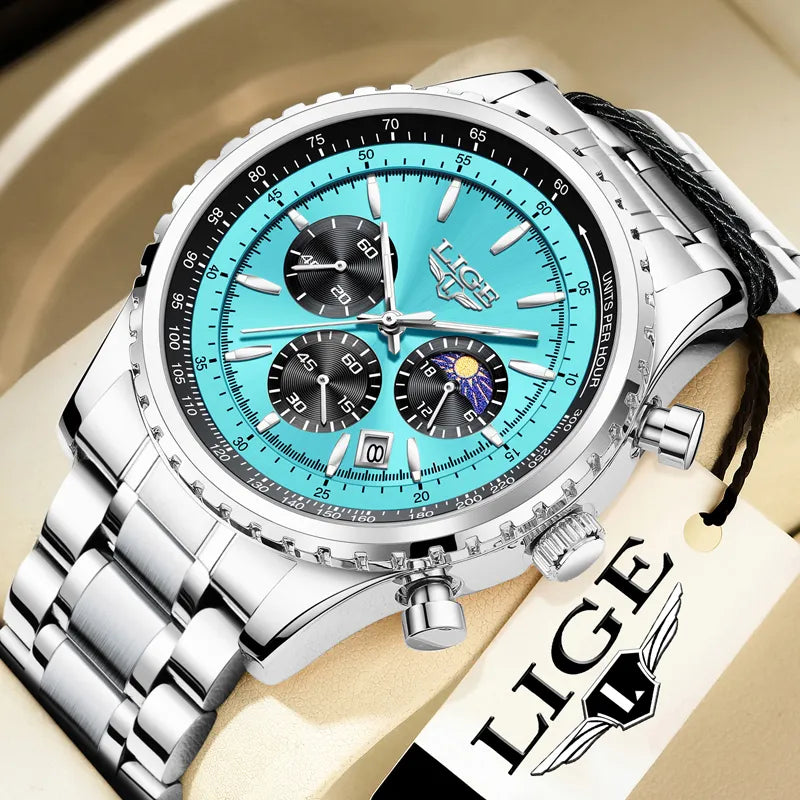 LIGE Luxury Business Quartz Wristwatches