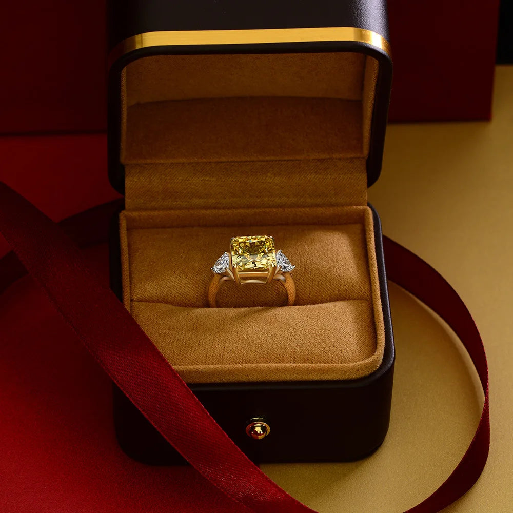 Golden Radiance Zircon Sterling Silver Ring