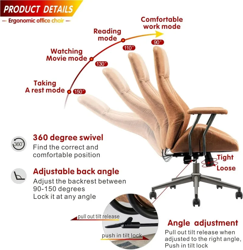 Modern Executive Style Office Desk Chair